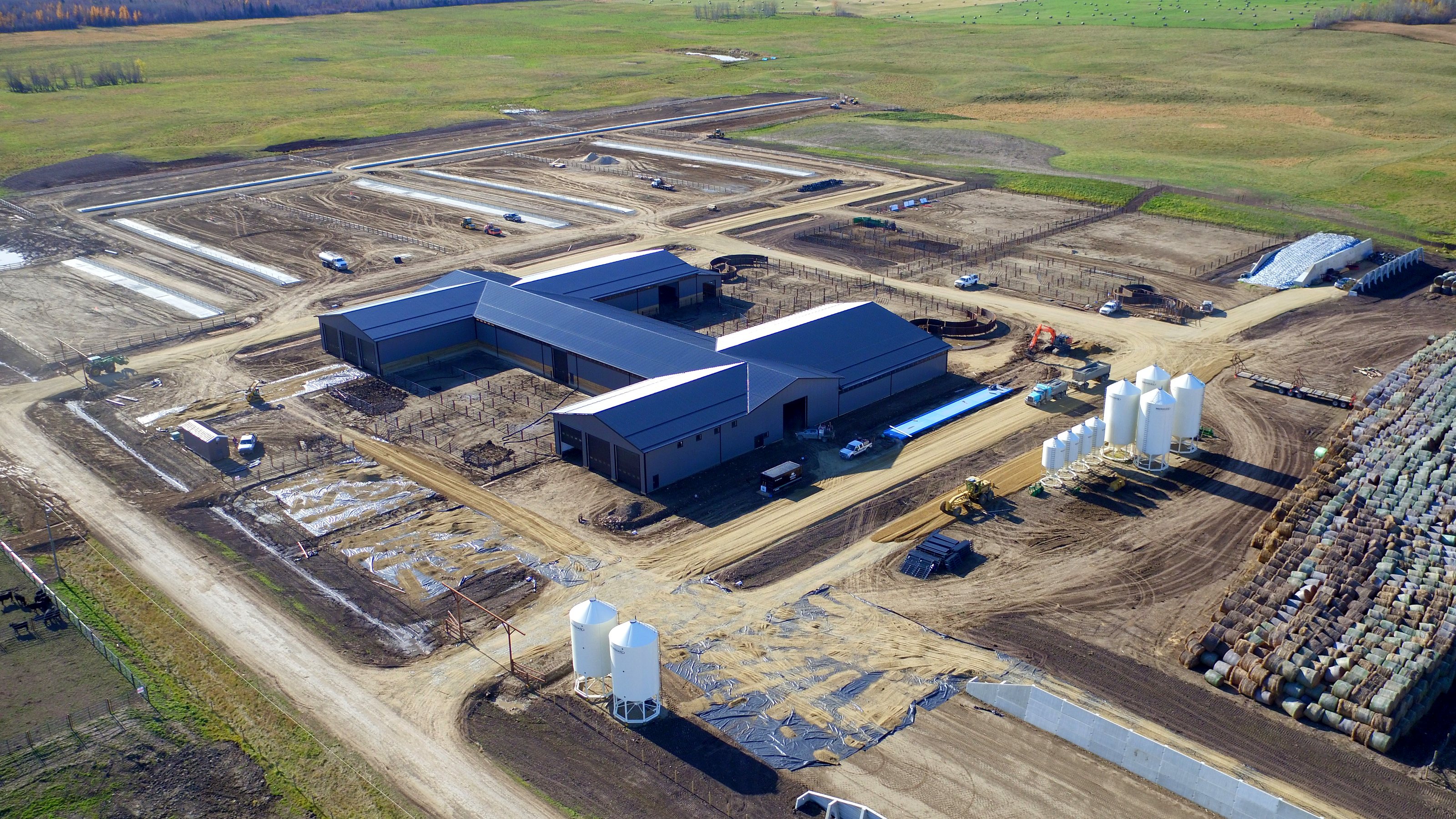 The group's ranch and feedlot from Overwatch in autumn