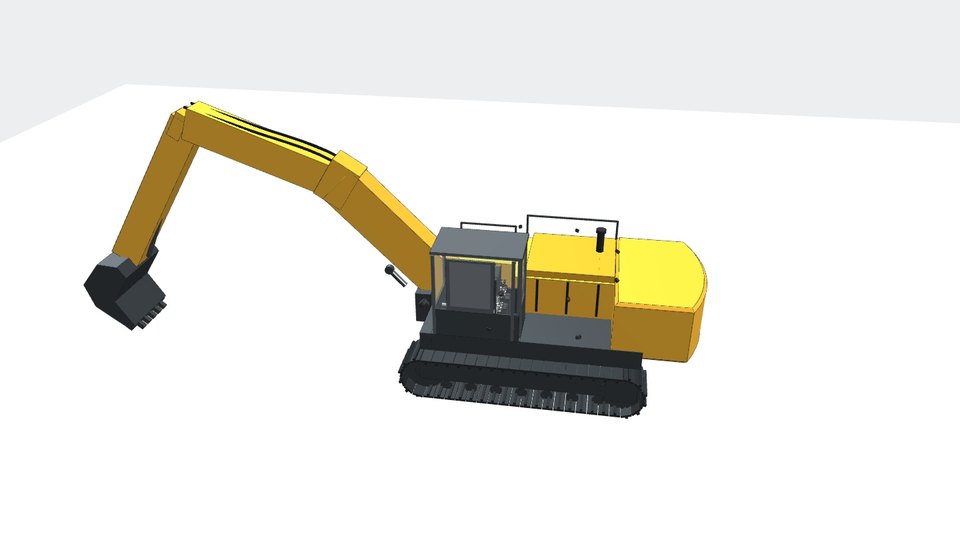 Stroj s platformou a ovládacími moduly Steady Eddie, z konstrukčního modelu